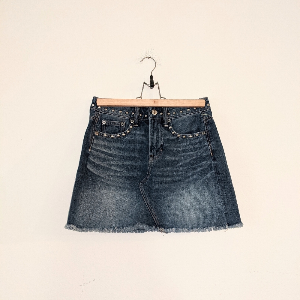 American Eagle Studded Festival Denim Mini Skirt
